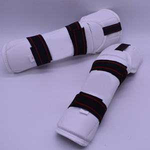 Profesional Taekwondo Karate MMA Shin Instep REX rojo artes marciales neopreno espinilleras Protector almohadilla de tela pierna protectores de pies - Product Image 4