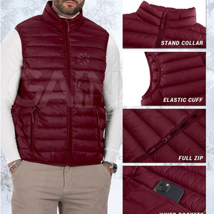 Recién llegado de invierno de fábrica, chaleco sin mangas para hombre con logotipo personalizado, chaleco acolchado impreso - Product Image 3