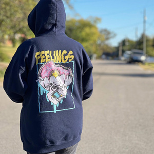 Wholesale Heavyweight Cotton Baggy Hoodie Unisex Custom Print and Embroidery for Fashion and Casual Wear in Winter and Summer - Product Image 3