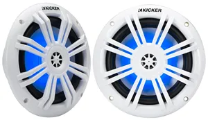 KICKER 51 KM 604 WL KM 6.5" 4 <b>LED</b> Marine Coaxial <b>Speakers</b> - Product Image 1