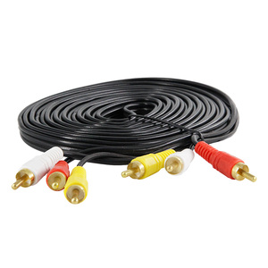 Professional 2M RCA Male Male Audio Video <b>Cable</b> Pure Copper Conductor PVC Nylon Jacket AUX for Radio Car Projector <b>Coiled</b> for - Product Image 3