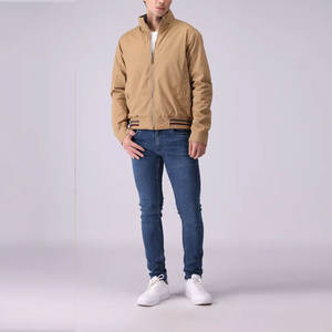 Wholesale High Street Winter Men's Casual Cotton Jacket with <b>Covered</b> <b>Buttons</b> Custom Printed Logo 100% Cotton Canvas Fabric - Product Image 2