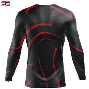 Vente en gros d'éruptions cutanées pour hommes Gym Fitness Professional Rash Guard imprimé par sublimation pour hommes En stock - Product Image 2