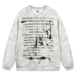 Sudaderas lavadas con ácido con estampado DTG personalizadas de peso pesado, sudaderas informales Vintage desgastadas para hombre, nueva moda, ropa de tendencia - Product Image 1