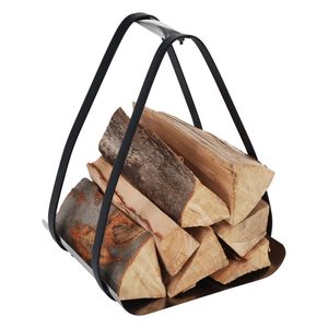 High Arrival Fancy <b>Log</b> Rack Fire Wooden Storage Black Fire Place Tool Stand Dual-Purpose Firewood Holder - Product Image 2