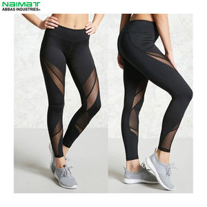 Leggings de fitness pour femmes en gros, taille mi-haute, taille élastique, motif uni, grande taille, respirant, séchage rapide, antibactérien, sans couture - Product Image 1