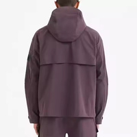Veste coupe-vent décontractée à demi-fermeture éclair pour hommes pull imperméable à logo personnalisé grande poche avant tissu denim doublé brodé en 3D