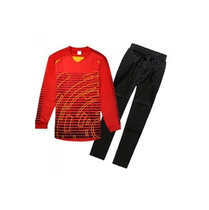 High Quality Printed New Design Long Sleeve Adult Soccer Goalkeeper Jersey Men's Uniforms 100% Polyester Quick Dry Custom Team - Product Image 1