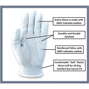 Gants de golf pour hommes OEM, haute qualité, premium, durables, en cuir véritable Cabretta, imperméables, antidérapants, pour usage sportif - Product Image 3