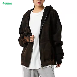 เสื้อฮู้ดดี้ผ้าฝ้ายหนานุ่มทรงปกติสำหรับผู้หญิง แบบมีซิป  รับสกรีนโลโก้ ระบายอากาศได้ดี - Product Image 3
