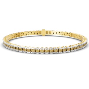 Bracelet tennis demi-cerclé en or jaune citron avec diamants de laboratoire ronds, 2 carats, pureté VS, 79 diamants, or massif 14K, Sunny Pop - Product Image 2