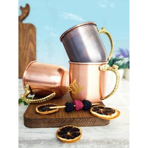 Top Trending Products Copper Water <b>Mug</b> With Unique Design Drinkware Ser Of 2 for Home Kitchen & Restaurant From Export Quality - Product Image 2