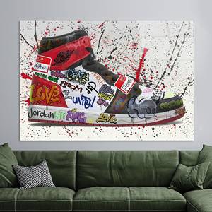 Graffiti Sneaker Canvas Print: Modern Shoe Art, Hype Decor,TEMPERED GLASS ART - Product Image 1