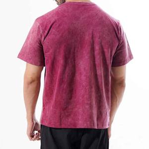 T-shirt personnalisé délavé à l'acide pour hommes T-shirt vintage d'été surdimensionné avec impression graphique pierre minérale délavée Dtg pour hommes - Product Image 3