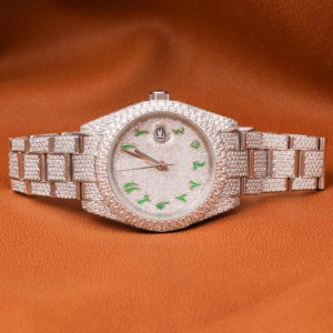 Reloj de acero inoxidable de lujo para hombre con Moissanite VVS Clarity Baguette Diamond Totalmente helado para uso diario Fiestas de lujo - Product Image 1