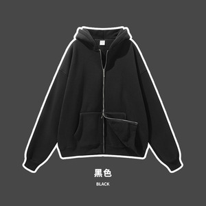 2025 nouveau produit Double extrémité broche fermeture éclair veste sport décontracté fermeture éclair à capuche veste vierge plaine sweats à capuche - Product Image 5