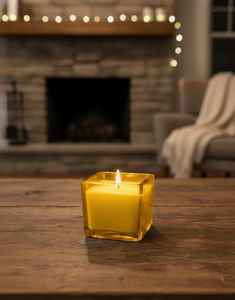 Boîte à bougie en verre de forme carrée personnalisée aux meilleurs prix avec une bougie de la meilleure qualité pour la décoration de la maison, vente en gros en usine OEM - Product Image 3