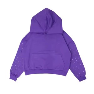 Sweat-shirt à capuche sur mesure de fabrication pakistanaise, coupe ample, design personnalisé avec strass, effet délavé au soleil, sweat-shirt à capuche, service OEM - Product Image 3