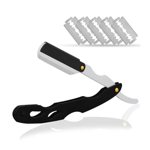 MORGANS INDUSTRIES Straight <b>Razor</b> Stainless Steel Blade for <b>Men</b> Barber Shop Use Single Blade Folding Stainless Steel Handle - Product Image 1