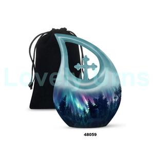 โกศออโรร่าสำหรับผู้ใหญ่สำหรับตกแต่งขี้เถ้าขนาดใหญ่พร้อมถุงกำมะหยี่ฟรี - Product Image 3