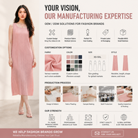 Robe plissée sur mesure, vêtements pour femmes, fabricant OEM, fournisseur de mode à marque privée pour les marques de boutiques, production en petites séries