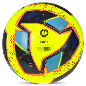 Fútbol de entrenamiento para niños y jóvenes Color Amarillo/azul con paneles de superficie brillante de puntada a máquina - Product Image 3
