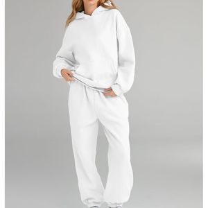 Rue élégante 2 pièces ensemble survêtement personnalisé bouffée imprimé survêtement pour femmes surdimensionné coton polaire en gros femmes survêtements - Product Image 3