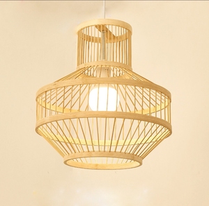 Cubierta de pantalla de lámpara de bambú antigua, marco de decoración, pantalla de mimbre, candelabro, luces colgantes, venta al por mayor, café, restaurante, sala de estar - Product Image 3