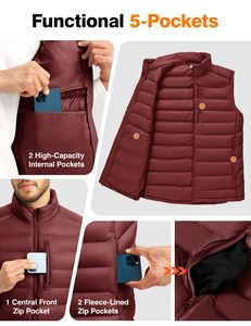 Veste matelassée en toile respirante grande taille, vêtement d'extérieur décontracté avec design sans manches, service OEM bas, saison hivernale - Product Image 5
