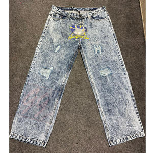 Pantalón de mezclilla Premium para hombre, material grueso, trabajo de alta calidad, lavado a la piedra, pantalón desgastado - Product Image 1