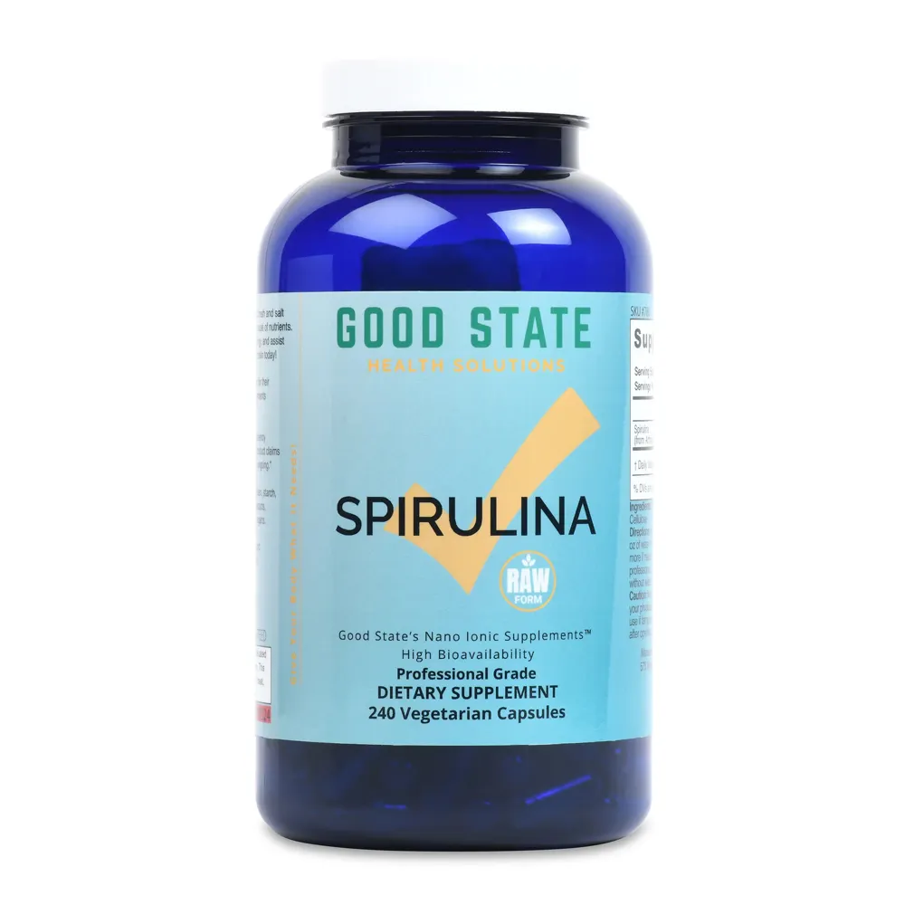 Cápsulas de espirulina cruda de buen estado | 240 unidades | Suplemento dietético de calidad premium de 3000 mg. Cápsulas vegetarianas