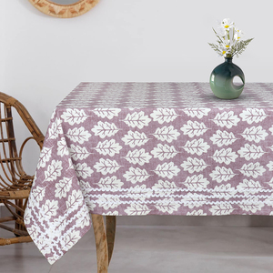 Produits textiles de maison en nappe violette avec attaches en dentelle 150X220 cms 210gsm 100% coton fabriqué en Inde - Product Image 1