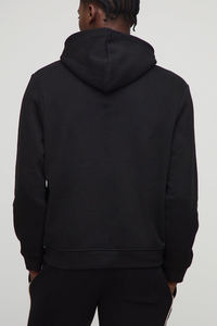 Sudaderas con capucha negras personalizadas para hombre Heavy 450GSM Cotton Fleece Oversized Fit Streetwear Pullover Winter Plain Hoodie OEM Manufacturer - Product Image 5