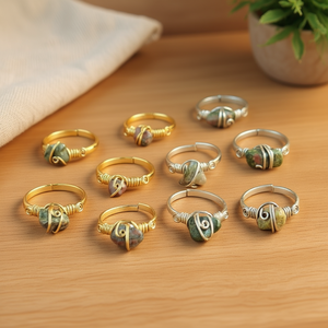 Gold and Silver Plated Fashion <b>Rings</b> with Natural Stone Detail for Resale - Product Image 3