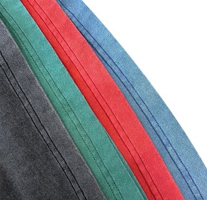 เสื้อยืดผ้าฝ้าย100% ของผู้ชายใส่ซักลายโลโก้สไตล์วินเทจสีจางโอเวอร์ไซส์ - Product Image 5