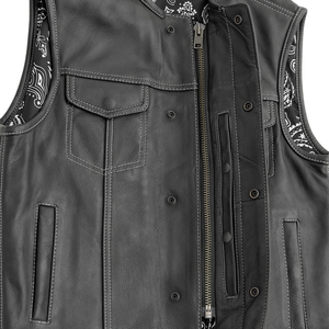 Gilet en cuir 100% de haute qualité pour hommes personnalisé nouveau design haut réversible pour l'hiver toile tissu respirant - Product Image 2