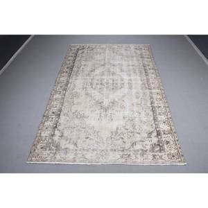 Tapis, 6x9,6 pieds, tapis vintage, tapis gris patchwork en laine - Product Image 1