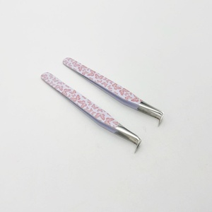 Pince à épiler enduite de papier à 90 degrés en acier inoxydable pour extensions de cils Logo personnalisé durable - Product Image 4