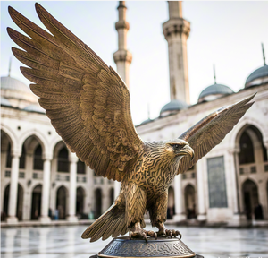 Op maat gemaakte bronzen adelaar trofee beeldje handgemaakt gegoten vliegende vogel sculptuur onderscheiding beeldje - Product Image 6