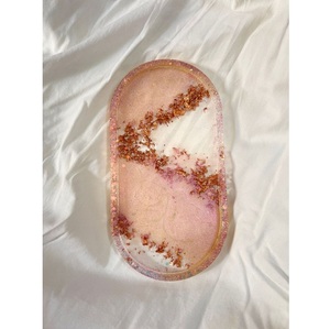 Bandeja de Resina para Regalo de Boda y Almacenamiento Decorativo, Bandeja para Servir Pasteles, Jugos y Alimentos para el Hogar y Hoteles - Product Image 1