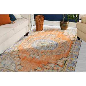 Floral Medallion <b>Rug</b>: Non-Slip Antique Decor Printed <b>Rug</b>,<b>Chenille</b> <b>Rug</b> - Product Image 2