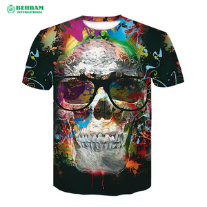 T-shirt noir pour homme, élégant, écologique, respirant, imprimé, col rond, coupe ample, 100% coton biologique, pour la gym et le fitness - Product Image 2