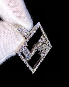 2.00Ct Pendentif Lettre Personnalisée Coupe Ronde Plaqué Or Blanc 14K avec Véritable Moissanite Diamant Pierre Principale pour les Fêtes - Product Image 3