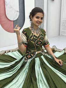 Lehenga choli ผ้าคอตตอนแท้พิเศษ, เพิ่มการสร้างสรรค์ใหม่ - Product Image 5