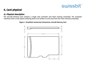 Tarjeta microSDHC/SDXC industrial de la serie Swissbit 512, interfaz de la tarjeta de la UHS-I, 3D TLC 16GB hasta GB - Product Image 5