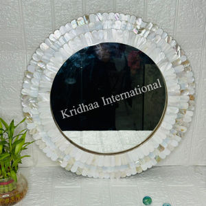 Modern Handmade <b>Wooden</b> <b>Mirror</b> Mother-of-Pearl Shape New Arrival <b>Wall</b> Hanging Home Furniture for Living Room Dressing Room - Product Image 3