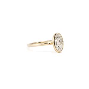 Refined Oval Cut <b>Diamond</b> <b>Ring</b> Setting 1 Ct D-F VVS1-VS2 Lab Grown <b>Diamond</b> In 14K And 18K Yellow Gold For Bridal Anniversary Gift - Product Image 2