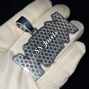 Collar de moissanita Hip Hop para hombre, colgante de plata VVS 925 con letras personalizadas, regalo de cumpleaños para raperos, joyería de prueba de paso - Product Image 2