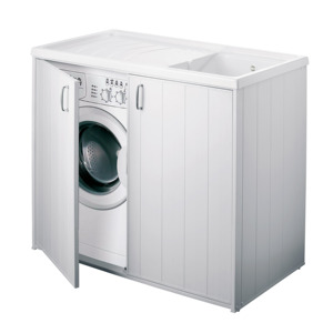 Mobiletto da Esterno Silvestro per Lavatrice con Lavello Integrato 109x60x92 Cm - Product Image 1
