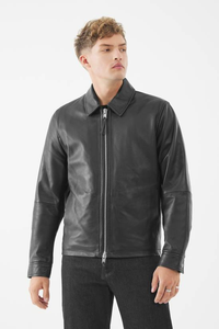 Chaqueta de Motociclista de Cuero Genuino para Hombre, Estilo Urbano, Ecológica, Transpirable, Gruesa y Abrigada para Invierno - Product Image 4